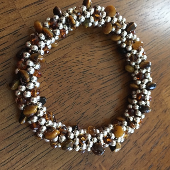 Sterling Silver & Tigers Eye Beaded Bracelet - Picture 1 of 5